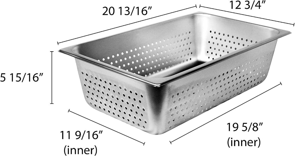 full size 6" deep perforated 24 gauge steam pans, comes in each