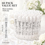 60 Pcs Wedding Mini Bubble Wands Bulk Heart Wedding Bubble Wand for Guests Send Off Bridal Shower Party Supplies for