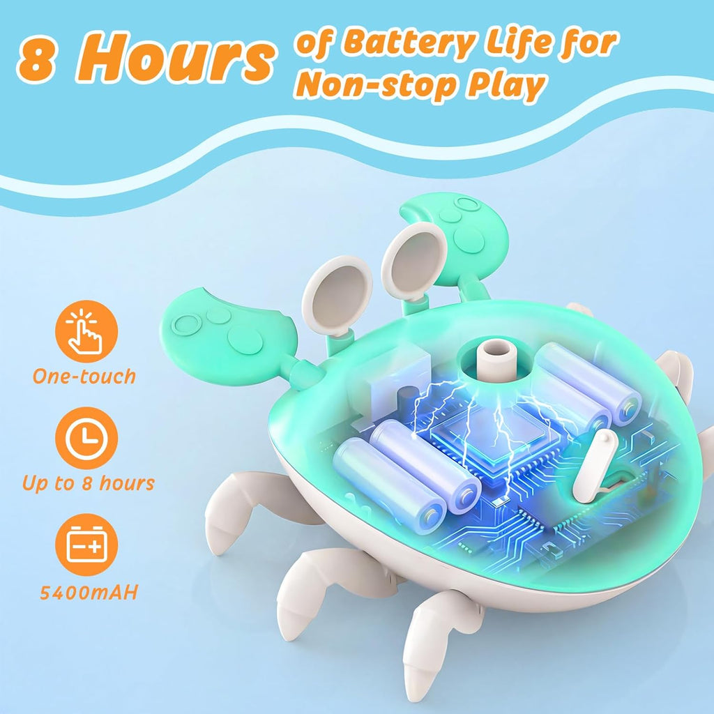 Water Table Pump, 5400mAh Rechargeable Crab Water Pump Toy for Kids age 1-3 with 8Hrs Play time, IP67 Waterproof, 3