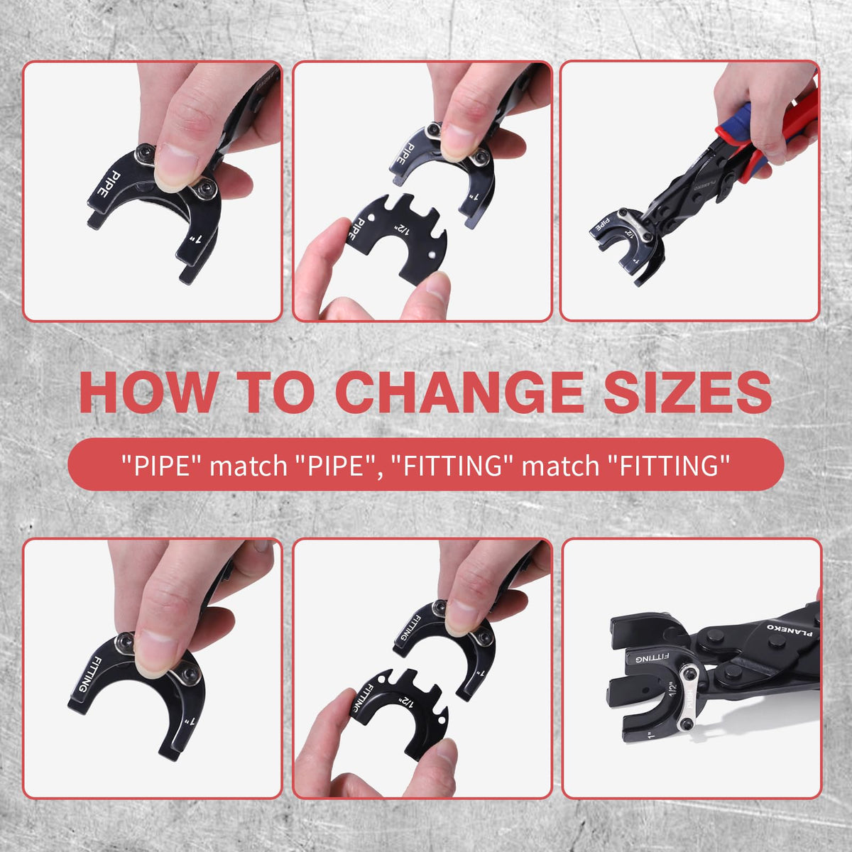 PLANEKO Disconnect Tongs Tool Sized 1”, 3/4”, 1/2” Remove for Pipe Fitting