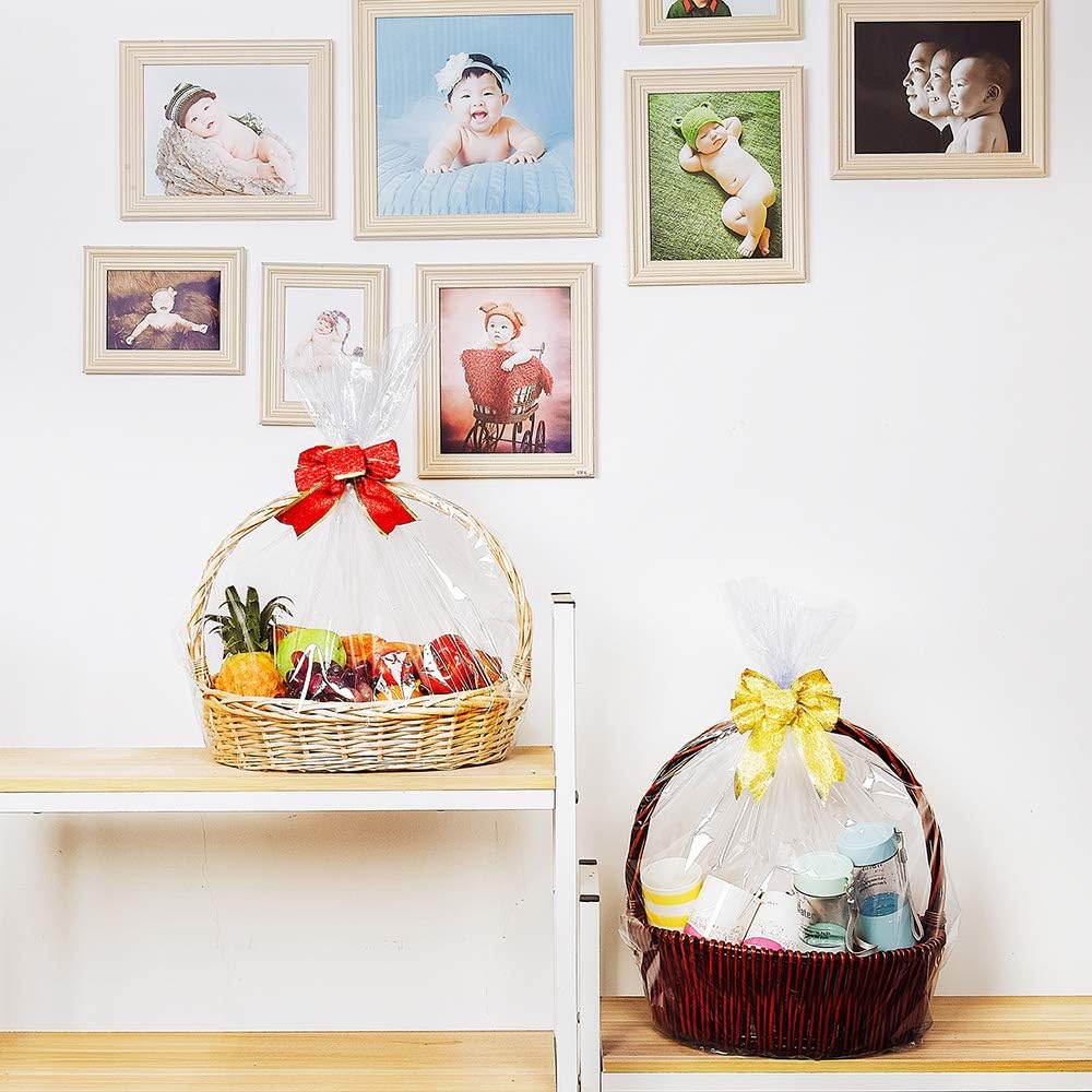 Shrink Wrap Bags for Gift Baskets, 37x45 Inch, XXL, 10 Pcs