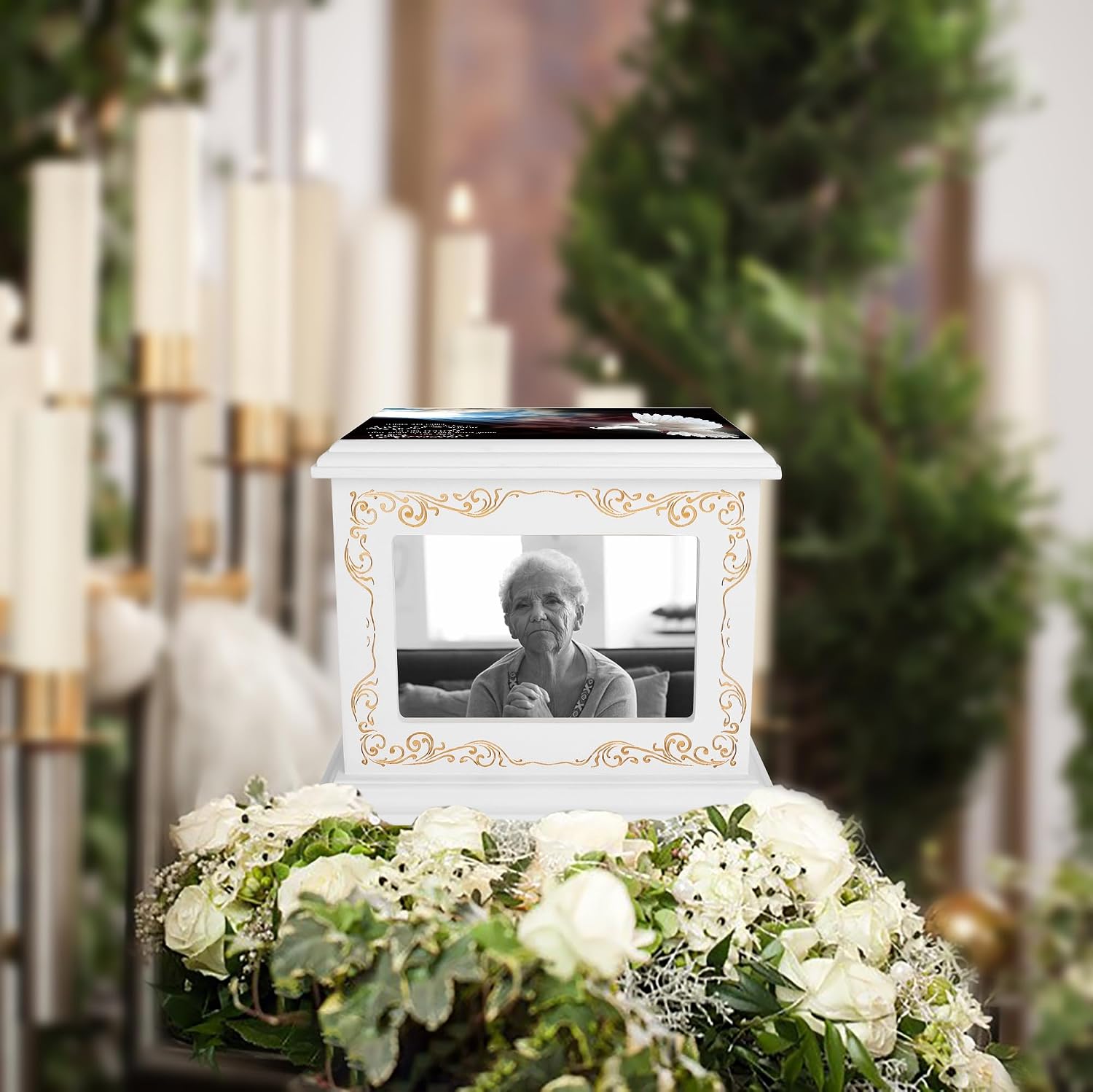 Cremation Urns for Human Ashes Adult Up to 200 IBS with Photo Frame