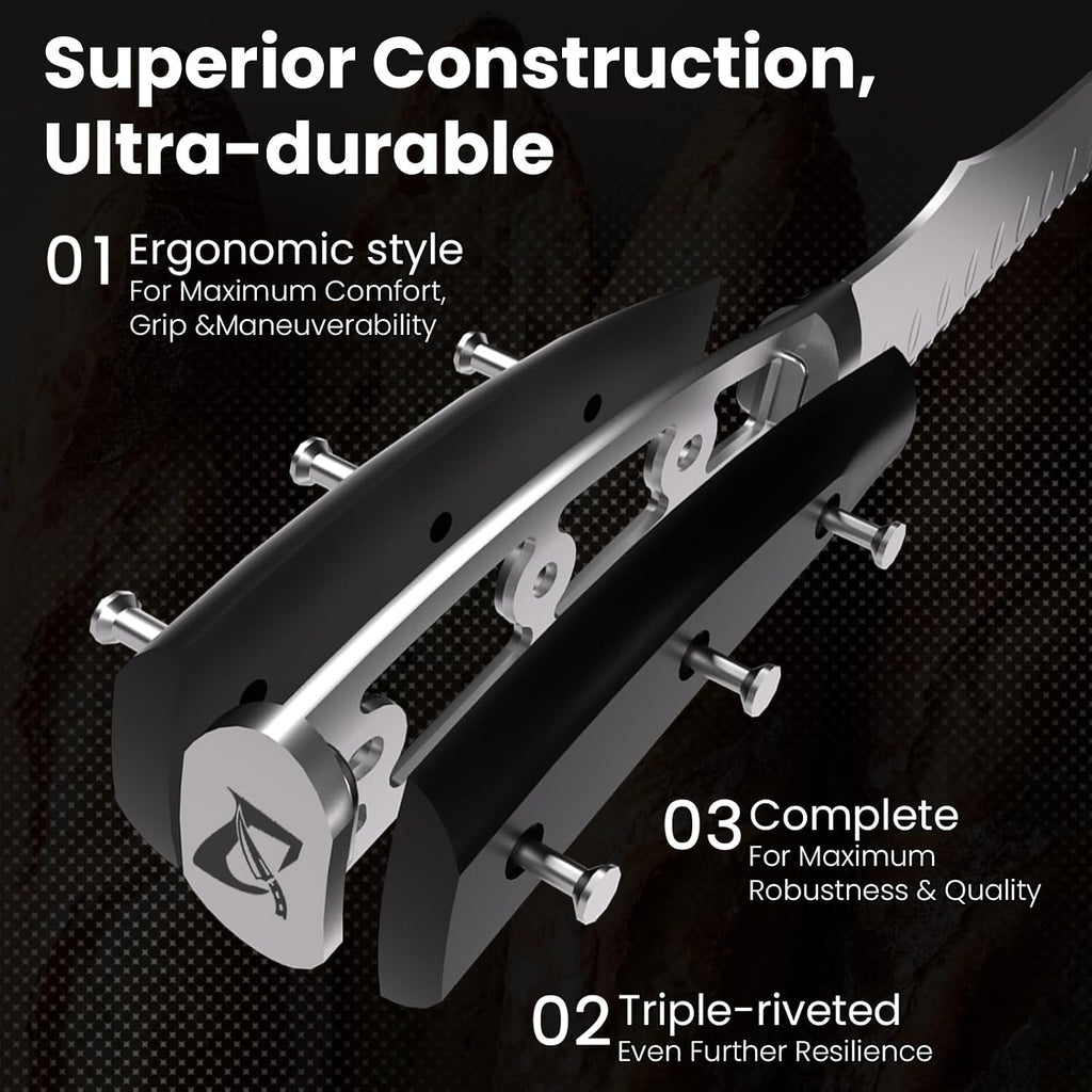 Resharpenable Bread Knife for Homemade Bread, 10.6'' Bread Slicer