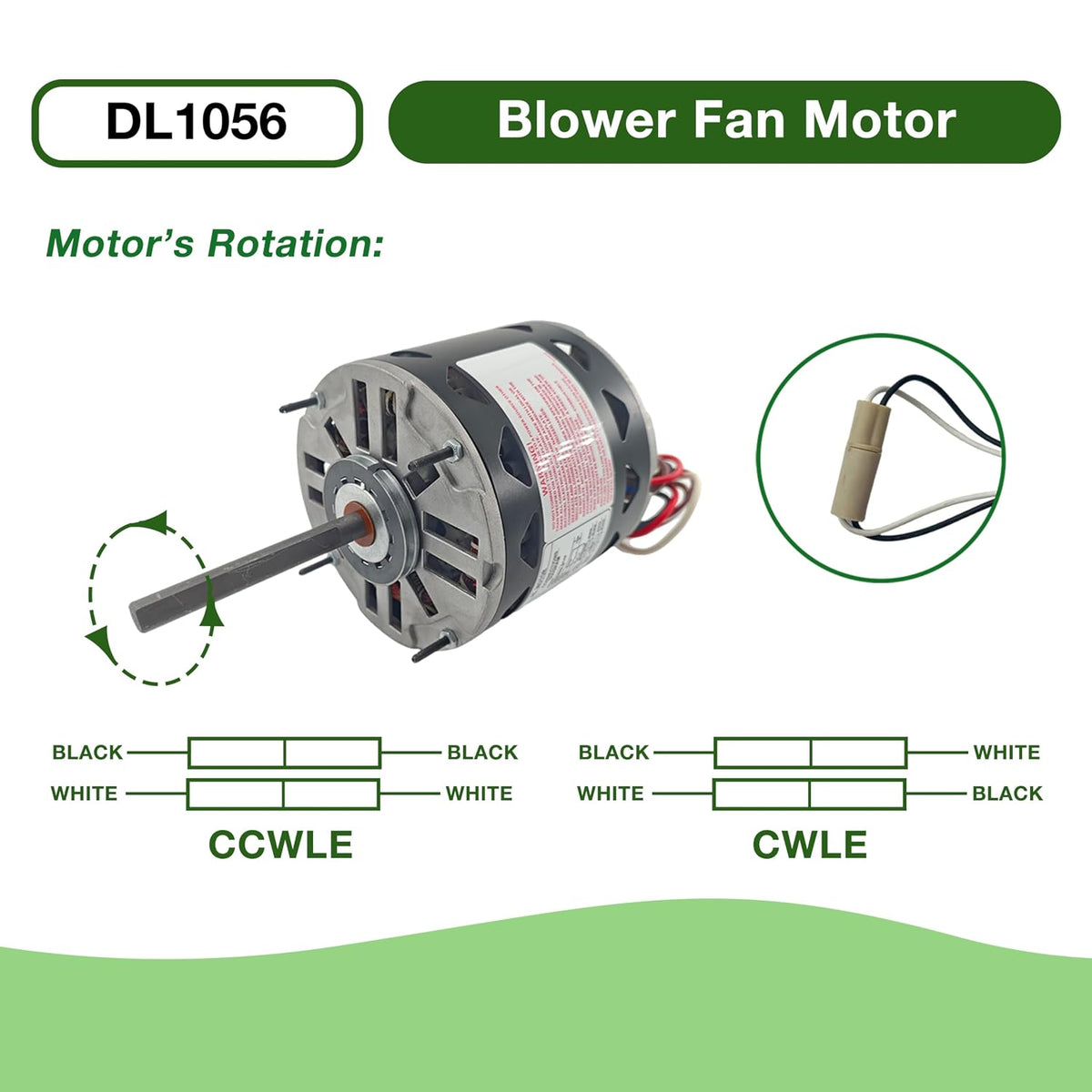 DL1056 Direct Drive Blower Fan Motor 1/2 HP 1075 RPM 3-Speeds 115V