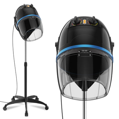 1300W Adjustable Hooded Hair Dryer Professional Stand Up Bonnet Hair Dryer Salon Equipment with Rolling Base for Home