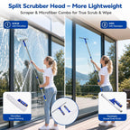 Window Squeegee Cleaning Kit with 60" Extension Pole & Rotatable Head