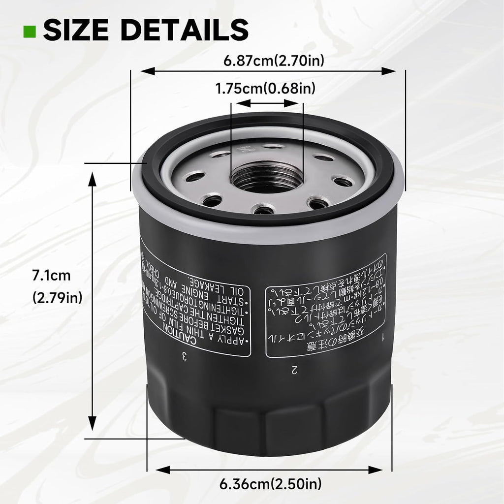 49065-0724 Oil Filter Fits 49065-7010 AM107423 49065-0734, 4Pack