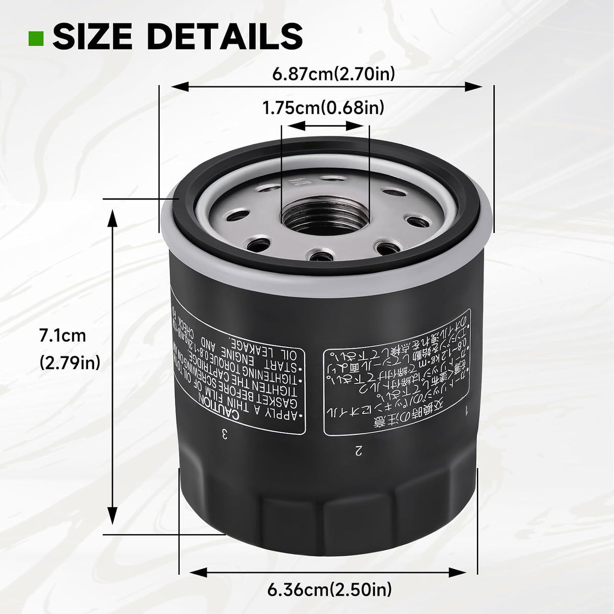 49065-0724 Oil Filter Fits 49065-7010 AM107423 49065-0734, 4Pack