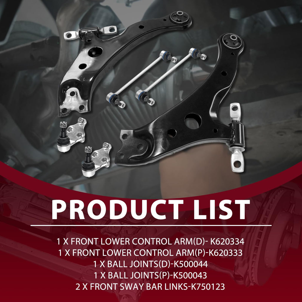 Frenzybro Front Control Arm Suspension Kit for 2007-2017 Toyota Camry