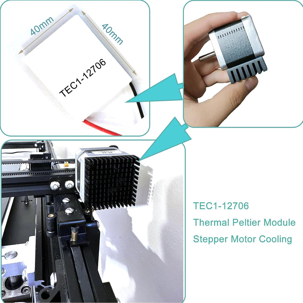 4PCS 40x40x20mm Aluminum Heatsink Kit with Thermal Tape for Cooling Module