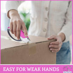 Pink Box Cutter Retractable Utility Knife - Heavy Duty Box Cutter Knife Cardboard Cutter - Box Opener Razor Blades