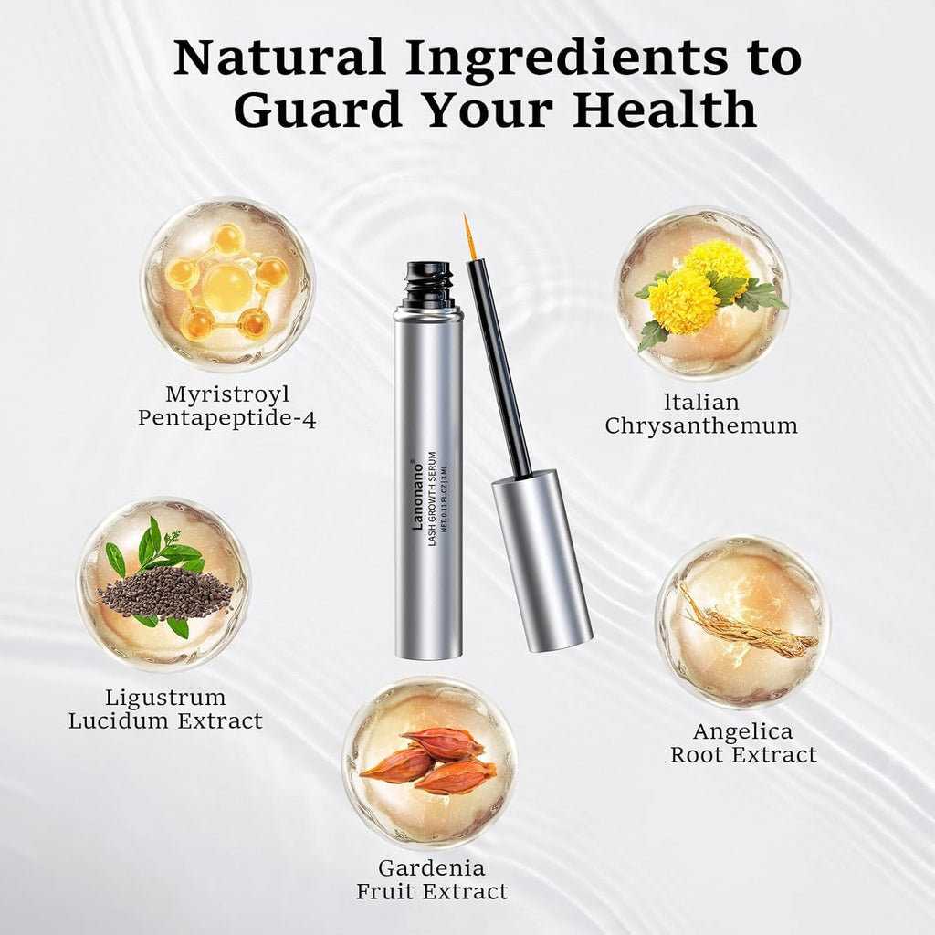 Lash Serum, Eyelash Growth Serum for Longer, Fuller Looking Lashes