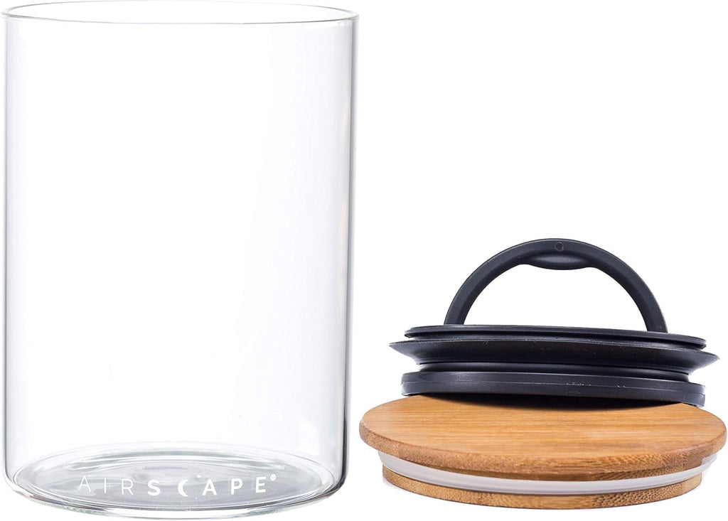 Planetary Design Borosilicate Glass Coffee Canister, Food Storage | Glass Storage With US Patented Airless Inner Lid