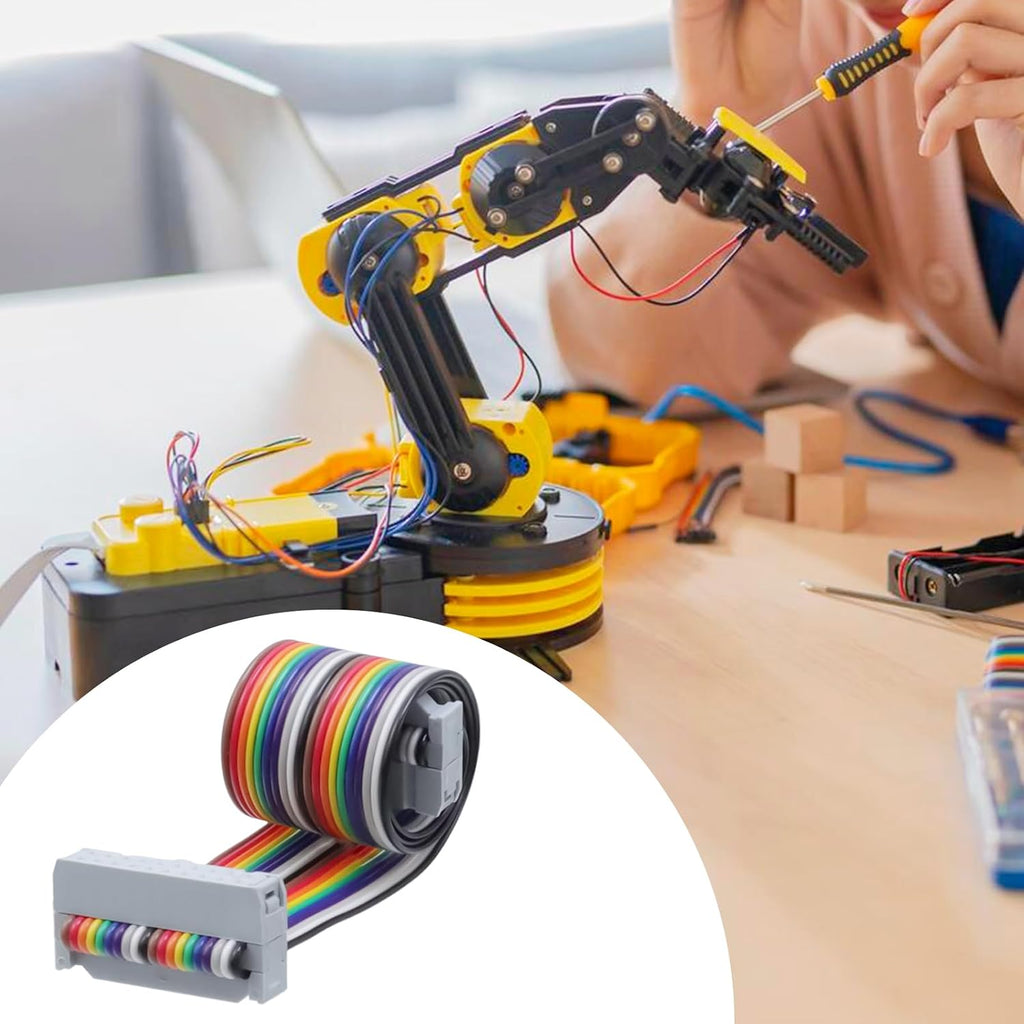 Antrader 1Ft 20Pin IDC Female-Female Connector Flat Rainbow Ribbon Cable