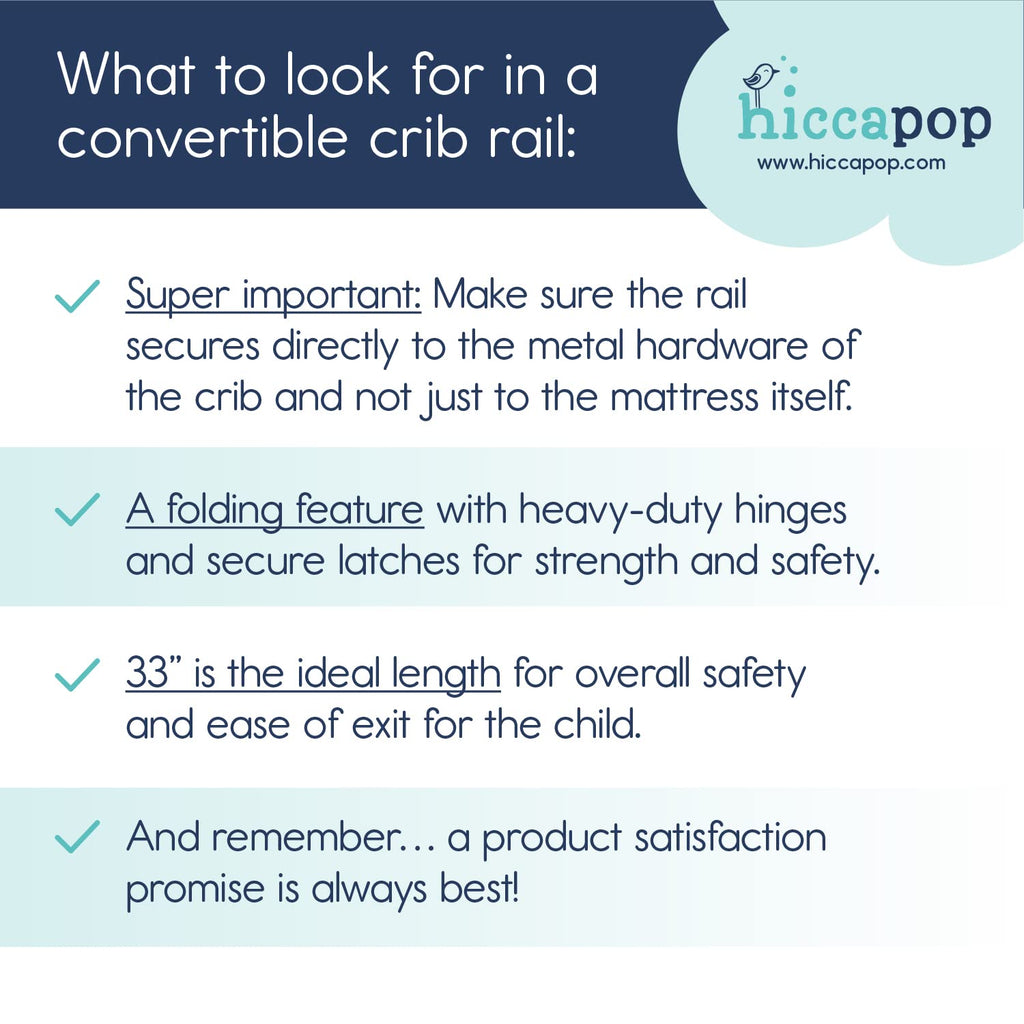 Convertible Crib Bed Rail for Toddlers, Crib Rail Guard with Reinforced Anchor Safety