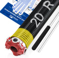 Right Hand Wind（Red Cone）2" Garage Door Torsion Spring with Non-Slip Winding Bars & Gloves, High Precision
