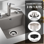 RQYEKDO Garbage Disposal Flange Stopper Baffle Kit Stainless Steel Black