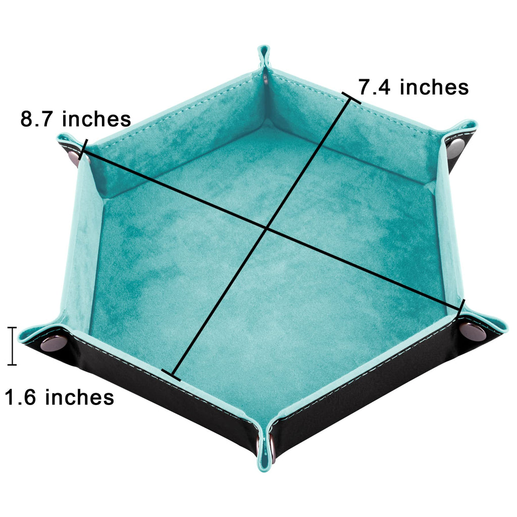 2 Pcs Dice Tray PU Leather Dice Trays Folding Hexagon Dices Holder