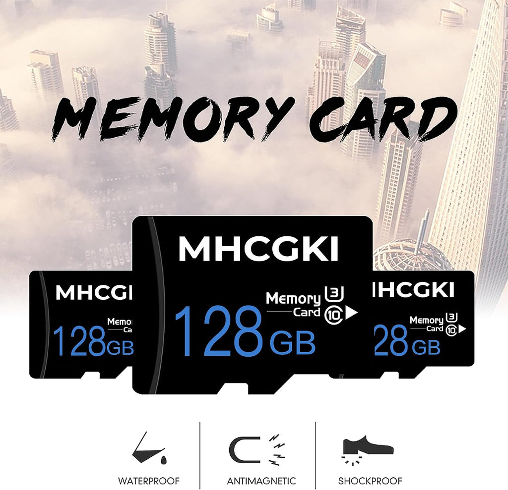 128GB Micro Memory Card High Speed Class 10 TF Memory Card with Adapter for Dash Cam,Camera,Smartphone,Tablet