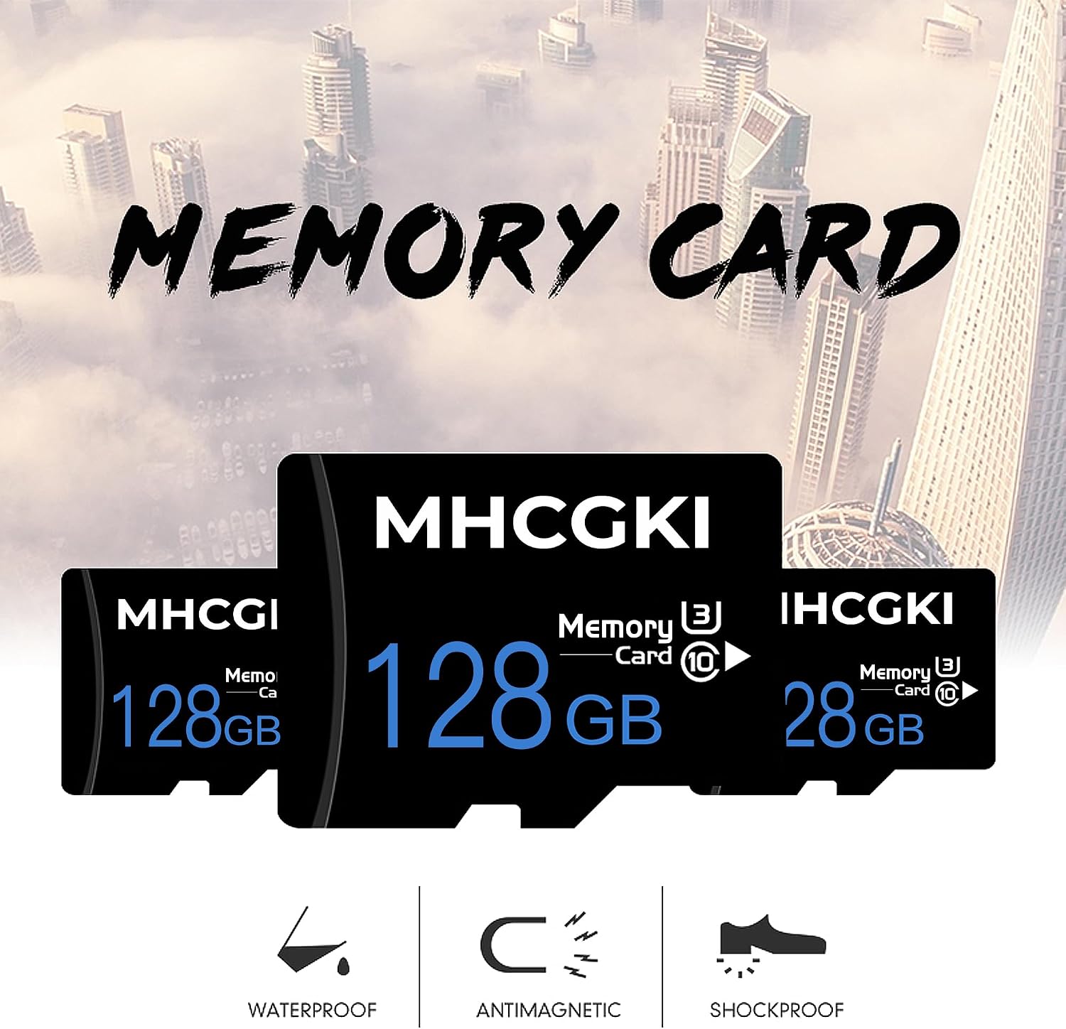 128GB Micro Memory Card High Speed Class 10 TF Memory Card with Adapter for Dash Cam,Camera,Smartphone,Tablet