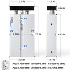 TAILONZ TN32-75 32mm x 75mm Double-Rod Cylinder