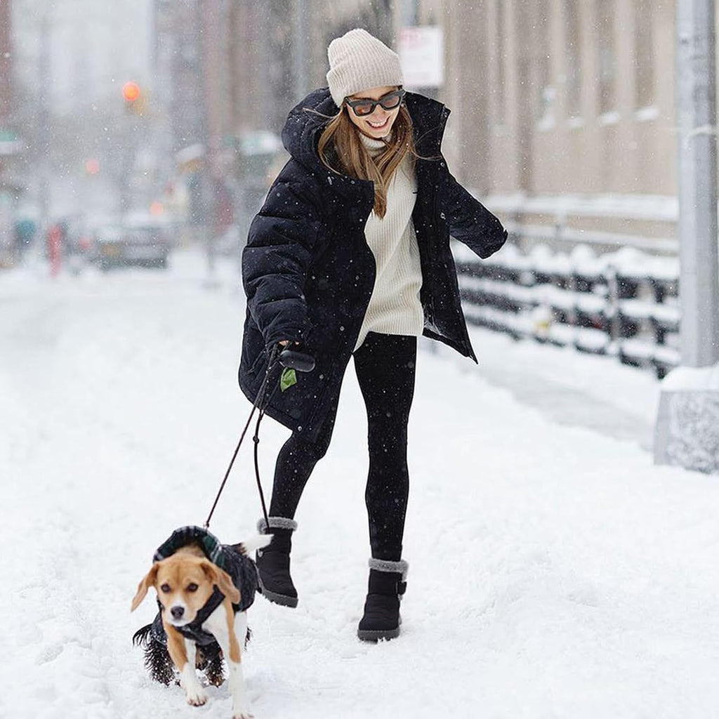 Snow Boots,Waterproof,Warm Plush Lined Mid-Calf Winter Boots with Non-Slip Outsole for Cold Weather