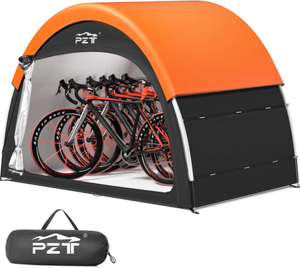 Upgraded Bike Tent with Rain Cover, Outdoor Storage Shed for 4-5 Bikes | 210D Oxford Fabric PU4000 Waterproof, Bike