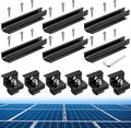 Solar Panel Roof Mounting Kit, 7.87" Aluminium Solar Rail & Clamps | Solar Panel Bracket For Thickness 30/35mm Panel
