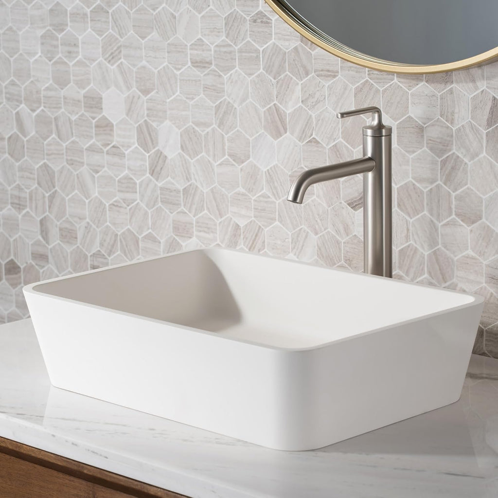 Ramus Single Handle Vessel Sink Bathroom Faucet with Pop-Up Drain in Brushed Gold, KVF-1220BG
