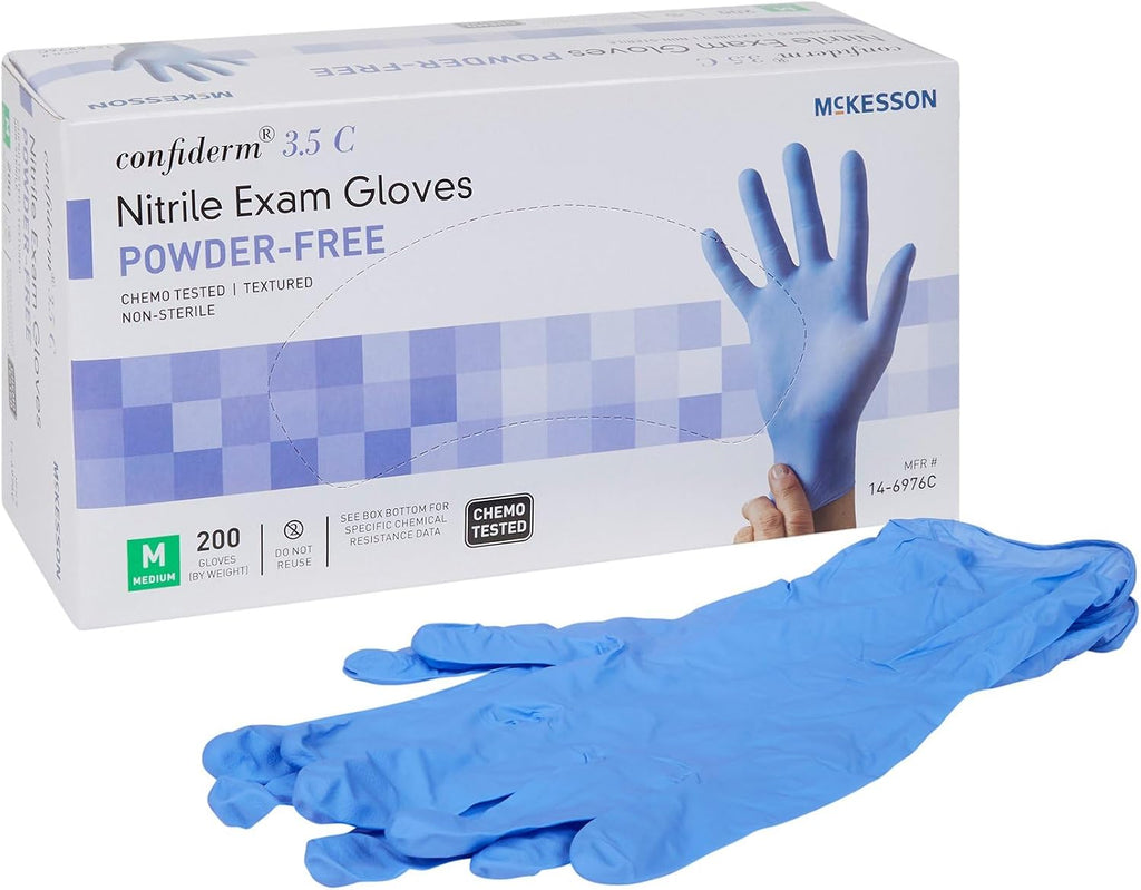 Confiderm 3.5C Nitrile Exam Gloves - Powder-Free, Latex-Free, Ambidextrous, Non-Sterile