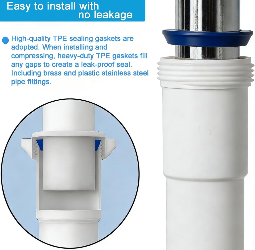 (1 Pack-White) eflyefly 1-1/2 inch P Trap Kitchen Bathroom Sink Drain Kit
