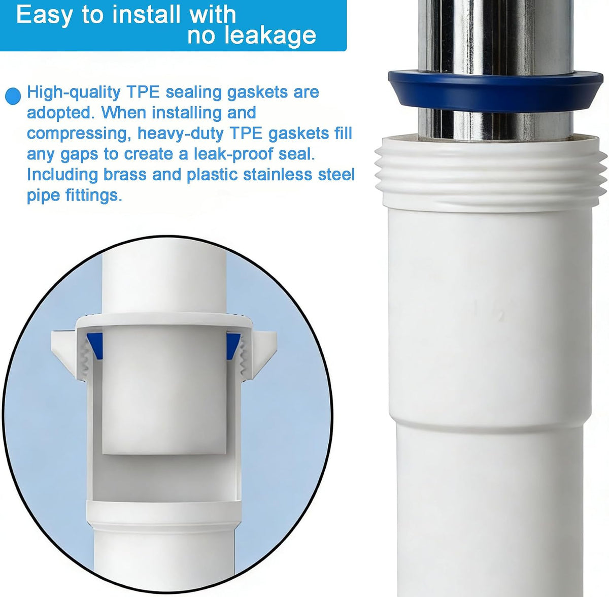 (1 Pack-White) eflyefly 1-1/2 inch P Trap Kitchen Bathroom Sink Drain Kit
