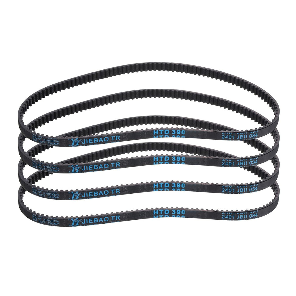 uxcell 4pcs HTD-3M Rubber Timing Belt 130 Teeth, 390mm Pitch Length x 6mm Width x 2.4mm Height, Closed Loop Pulley Timing Belt