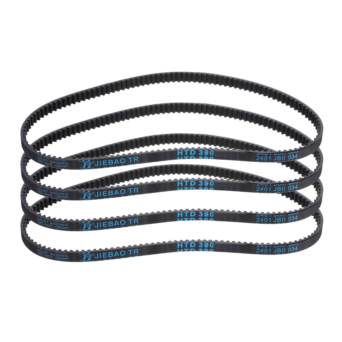 uxcell 4pcs HTD-3M Rubber Timing Belt 130 Teeth, 390mm Pitch Length x 6mm Width x 2.4mm Height, Closed Loop Pulley Timing Belt