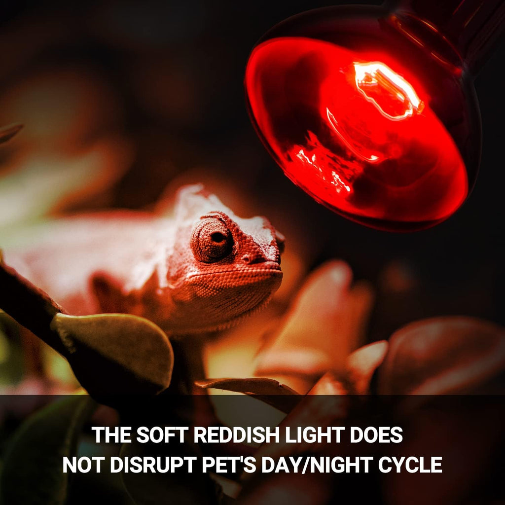75W Reptile Heat Lamp Bulb, 2PCS Day & Night Basking Spot Light Combo Pack Includes Infrared Heat Lamp and UVA