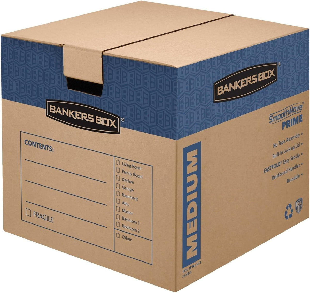 8-Pack Medium Prime HD Moving Boxes with Reinforced Handles