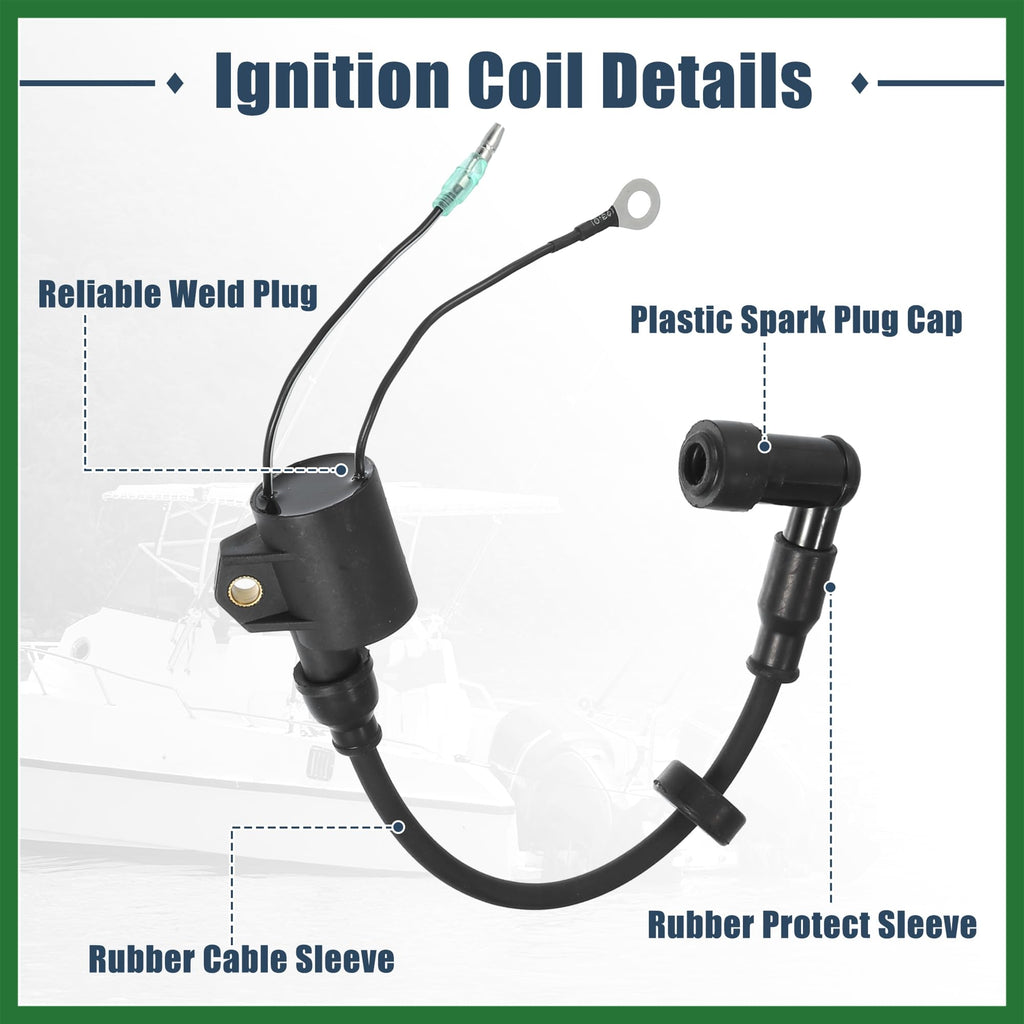 Motoforti Ignition Coil Assy for Yamaha 2 Stroke 3 Cylinder 25HP