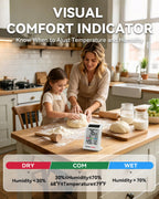 Indoor Thermometer Humidity Meter with Backlight Solar Powered