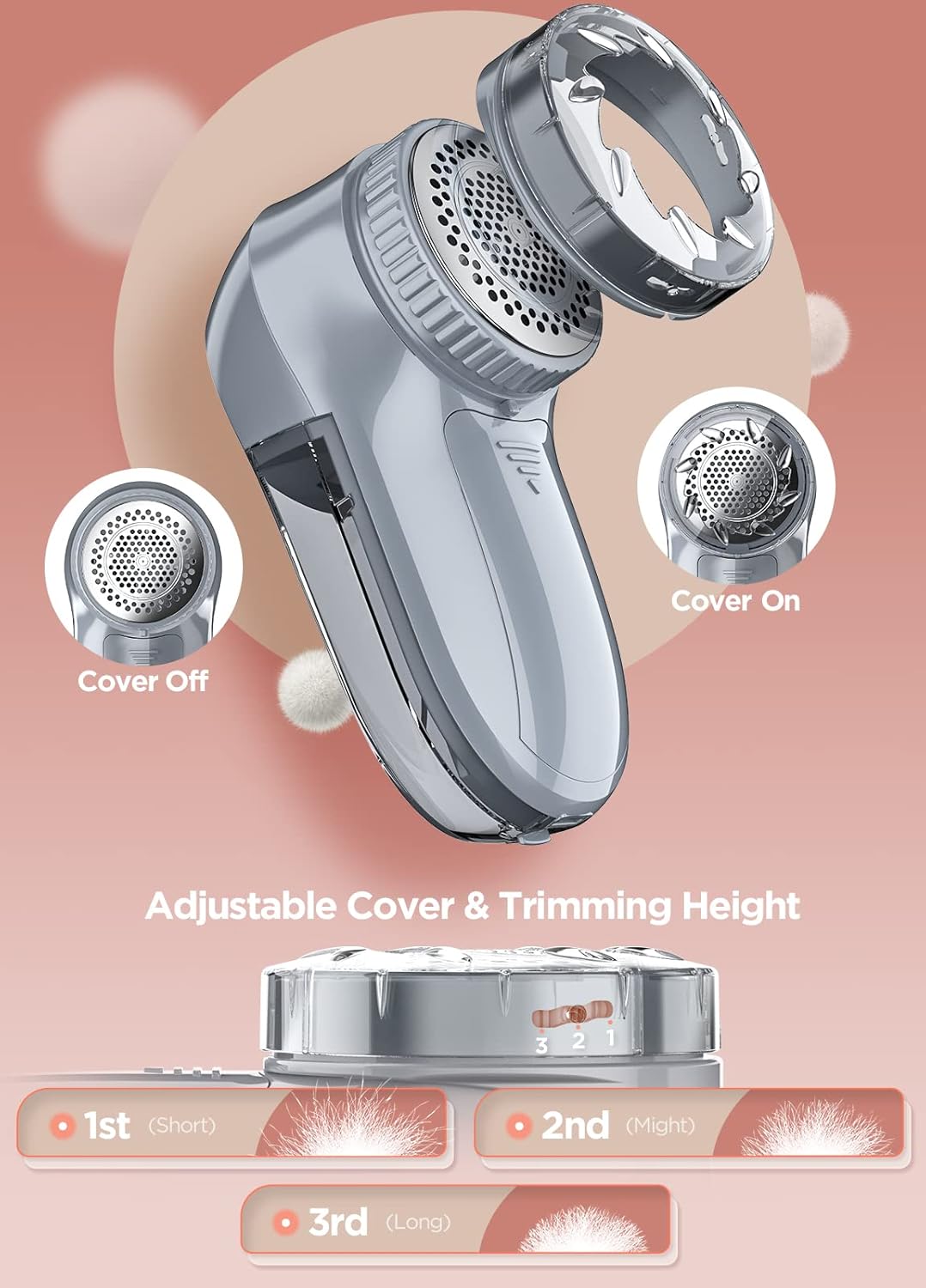 Fabric Shaver Lint Shaver for Clothes, Dual Power Lint Remover with Battery or Corded Use, Portable Sweater Shaver