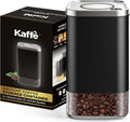 Kaffe Glass Coffee Canister (12oz) w/Airtight Lid - Click to Release Seal - BPA Free Glass & Stainless Steel