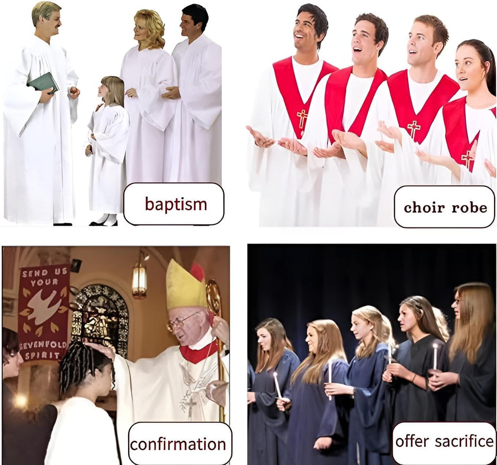 Unisex Matte choir robes for church Baptism Officiant Confirmation Costume,Graduation Gown Pastor &judges robe