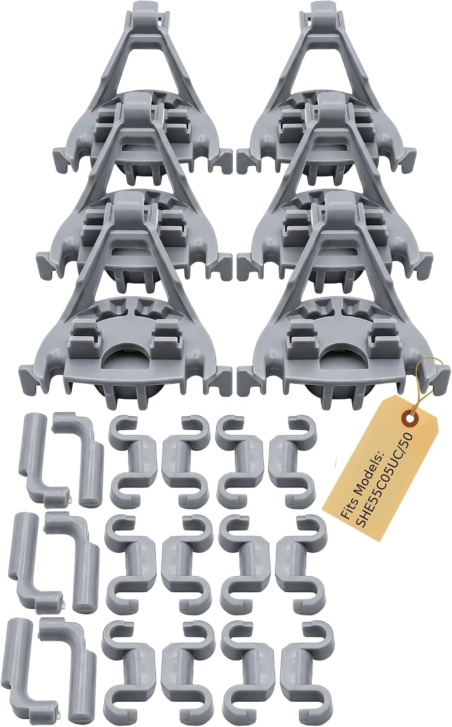 3X Dishwasher Bearing Lower Rack Flip Tine Clip Kit for Bosch SHE55C05UC/50