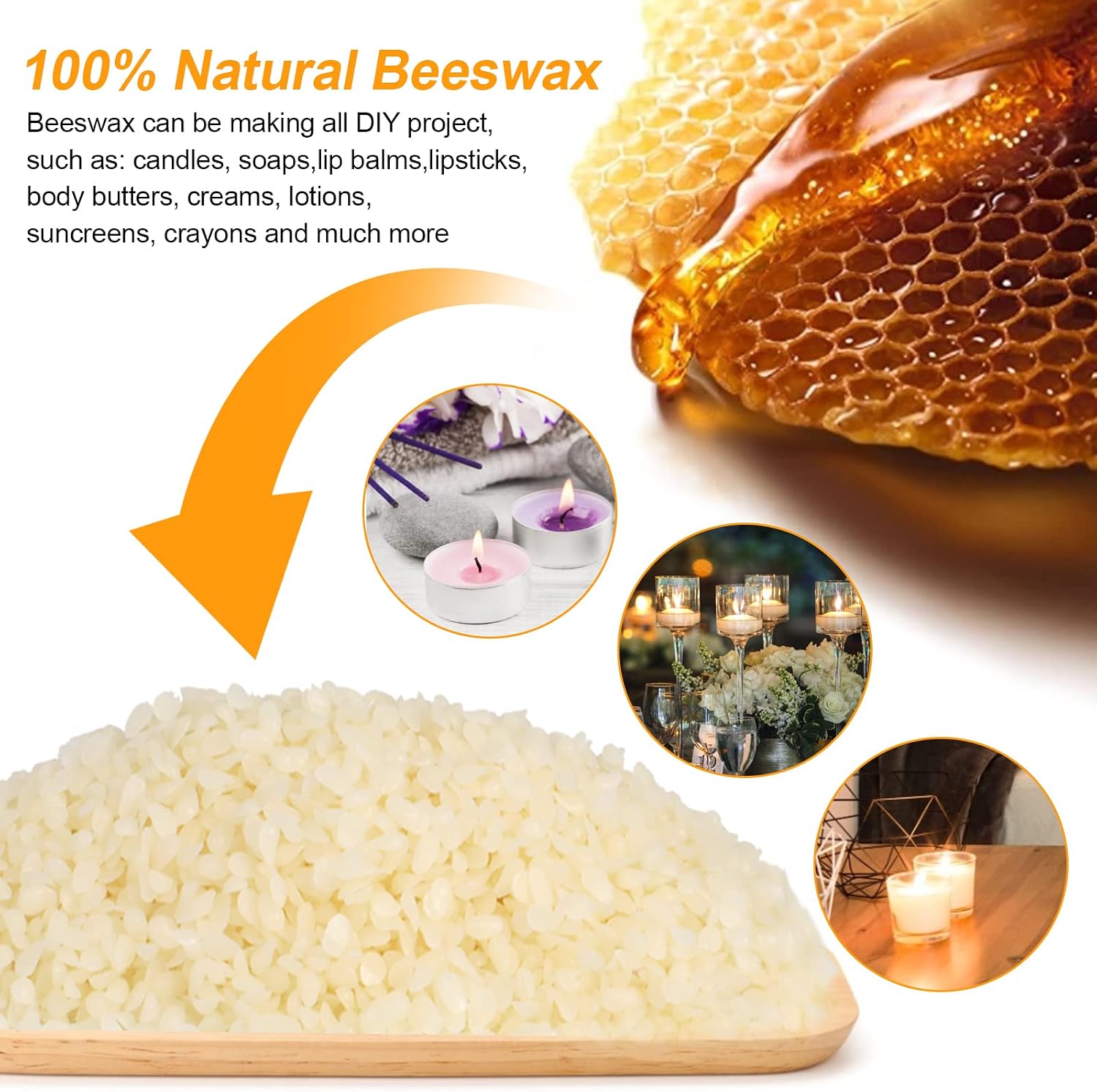Candle Making Kit with Melting Pouring Pot&Beeswax&5pcs Candle Tins | Candle Making Kit for Home Decor&Gift,Bees Wax