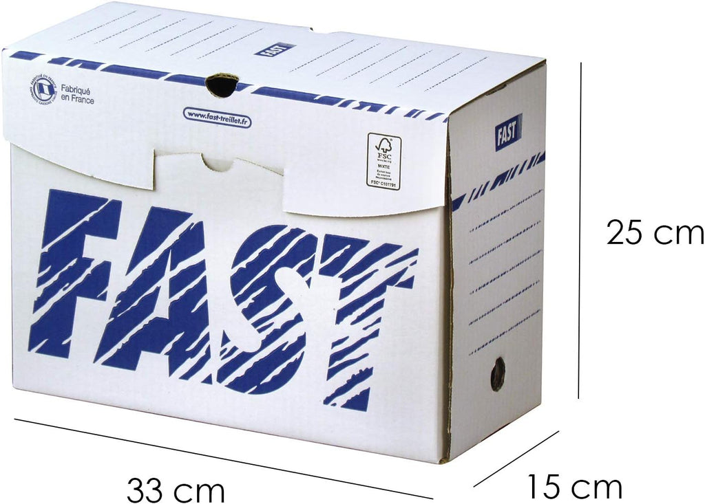 Manual Archive Boxes 15 cm, White/Blue, Pack of 10