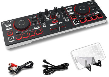MixTrack Go Compact Bluetooth DJ Controller with Stems Control | 2-Deck DJ Mixer, for Beginners & Mobile DJs, Smart