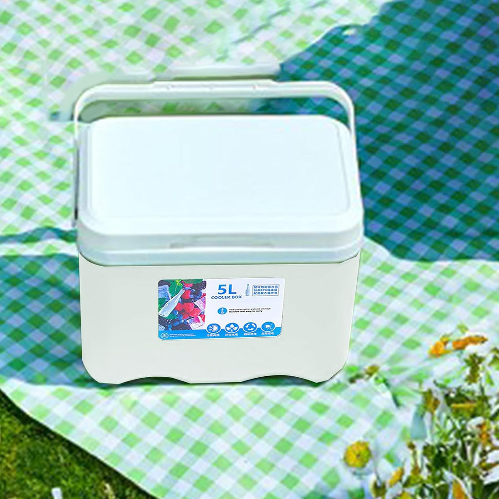 Portable Camping Cooler with Handle 5L Ice Cooler Small Hard Travel Coolers | Leak-Proof Outdoor Ice Chest Keeps Ice