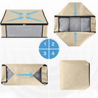 10-Pack Clothes Organizer Storage Bags, 35L Storage Bins, Beige