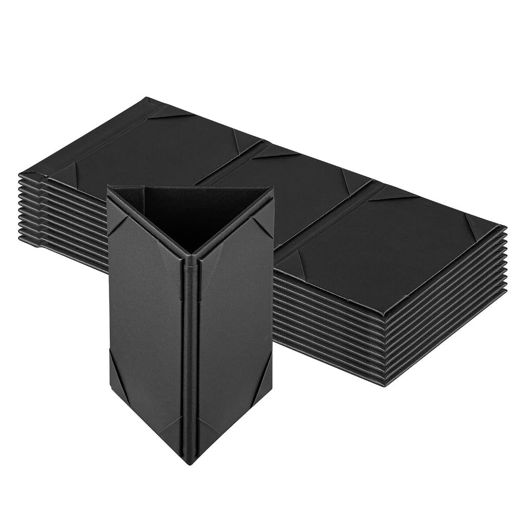 4 x 6 in Black Triangular Menu Table Tents, 3-View, 12 Count