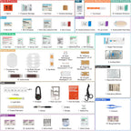 Organized First Aid Kit, Labeled Medical Kit Fully Stocked
