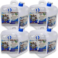 Collapsible Water Container with Spigot (5.3 Gal (4-Pack)) | BPA-Free Camping Water Storage Carrier Jug for Outdoors